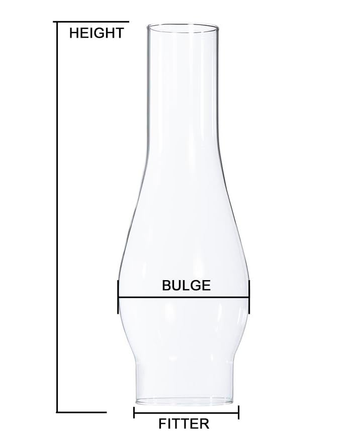 B&P LampÂ® 3 Inch Base by 8 1/2 Inch Height Clear Glass Oil or Kerosene Lamp Chimney - Image 3